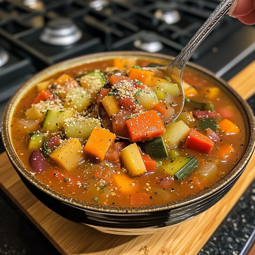 Healthy Crockpot Vegetable Minestrone