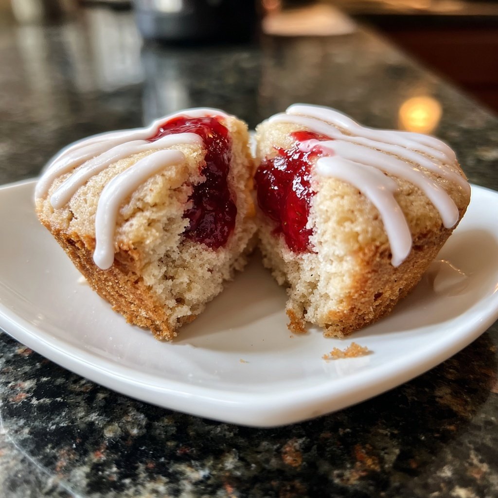 Mini Heart Cake with Strawberry Jam Center