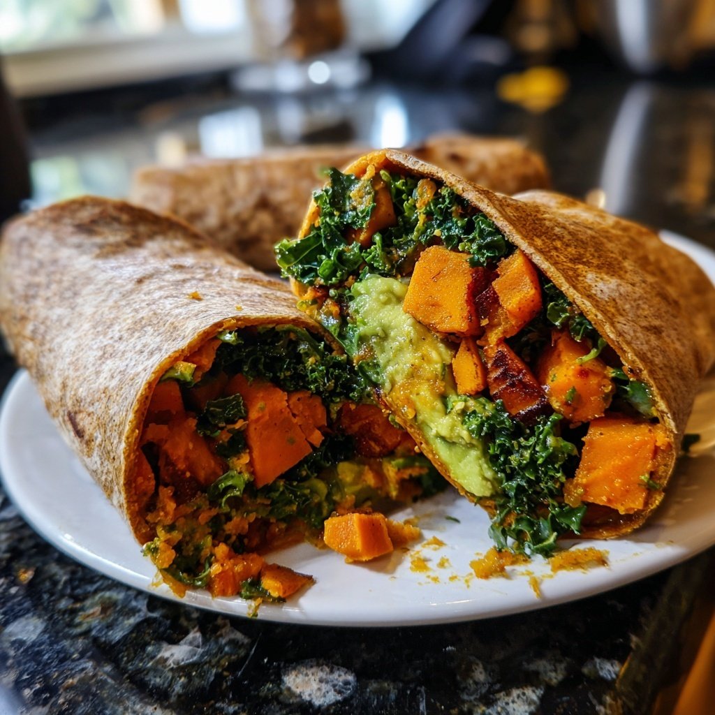 Roasted Sweet Potato Veggie Wrap