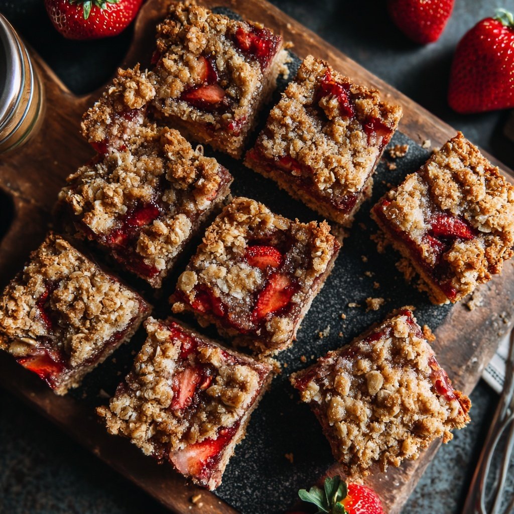 Baked Strawberry Oatmeal Squares