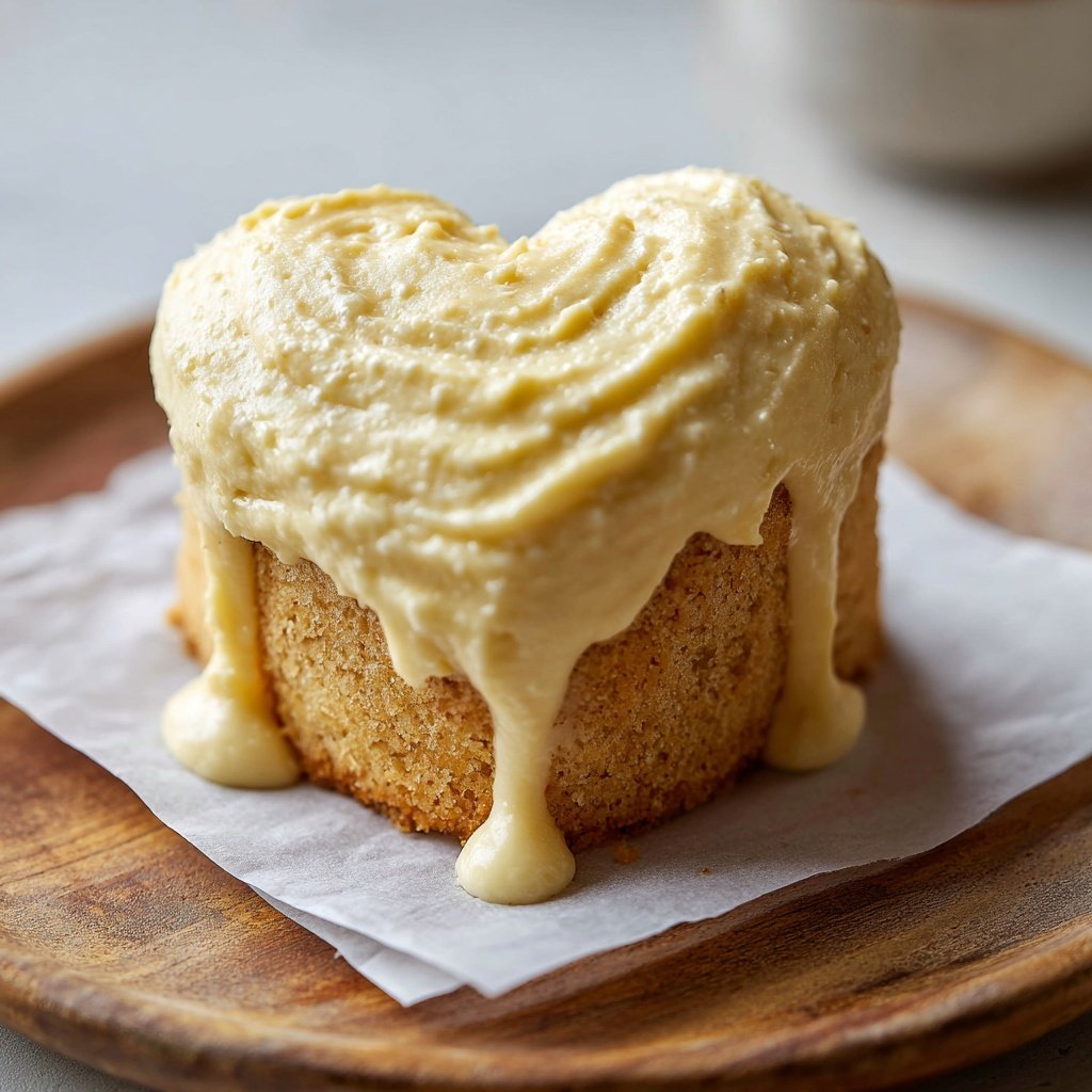 Mini Heart Cake with Honey Lemon Buttercream