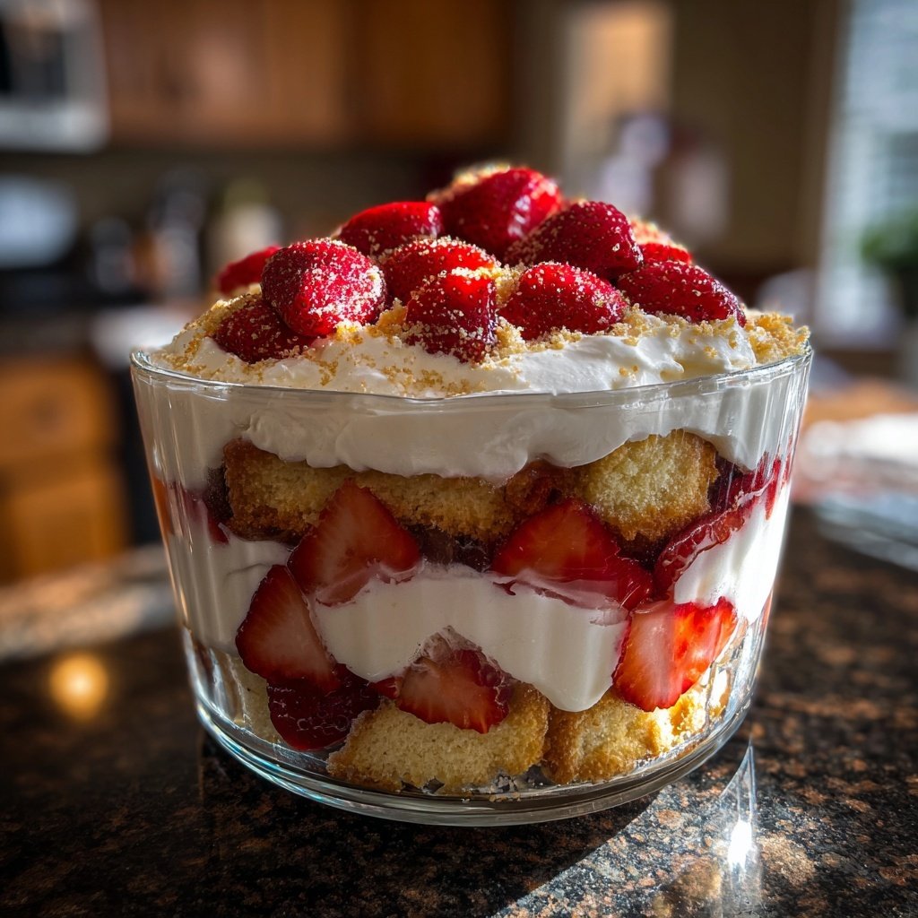 Fresh Strawberry Shortcake Trifle