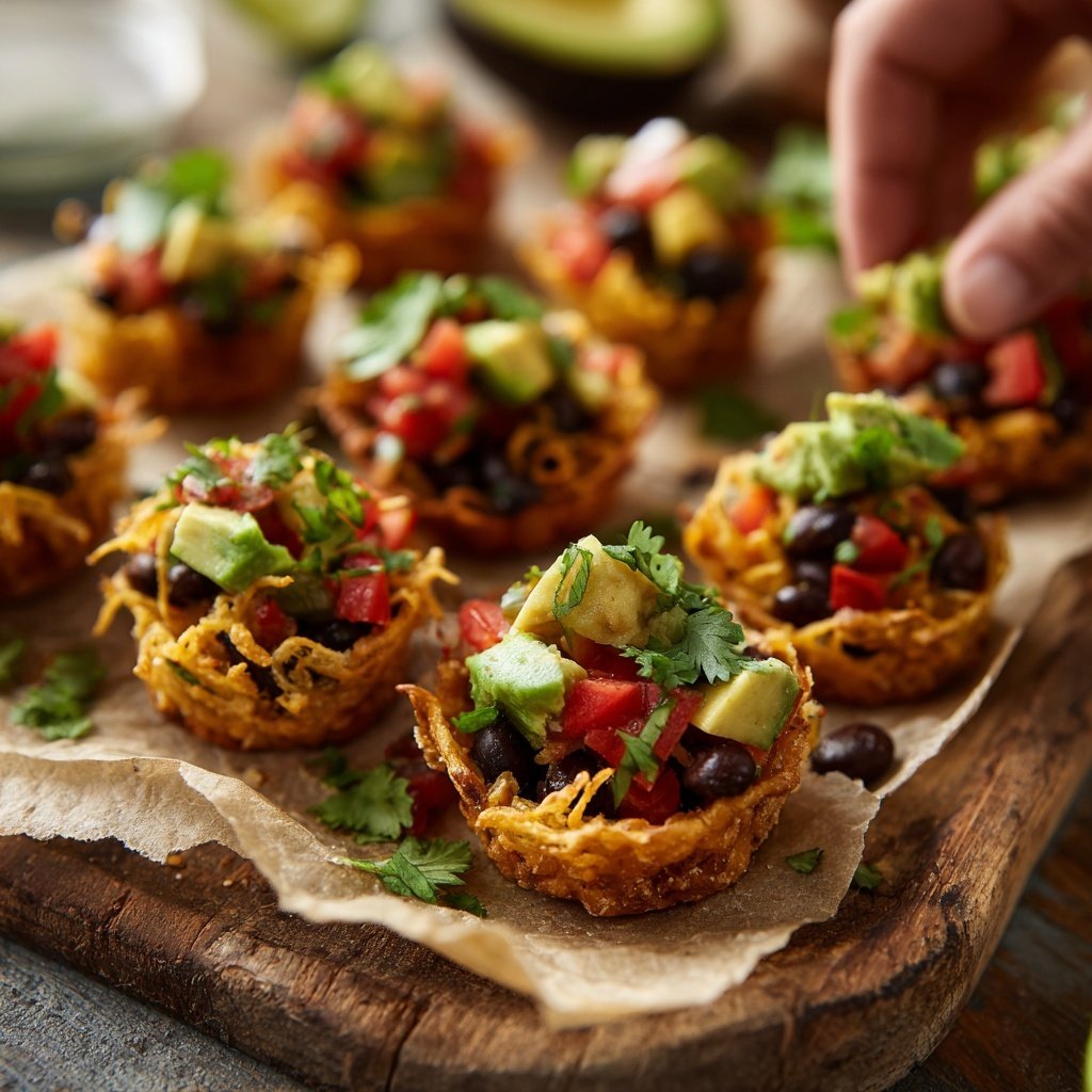 Super Bowl Crispy Veggie Tostada Bites