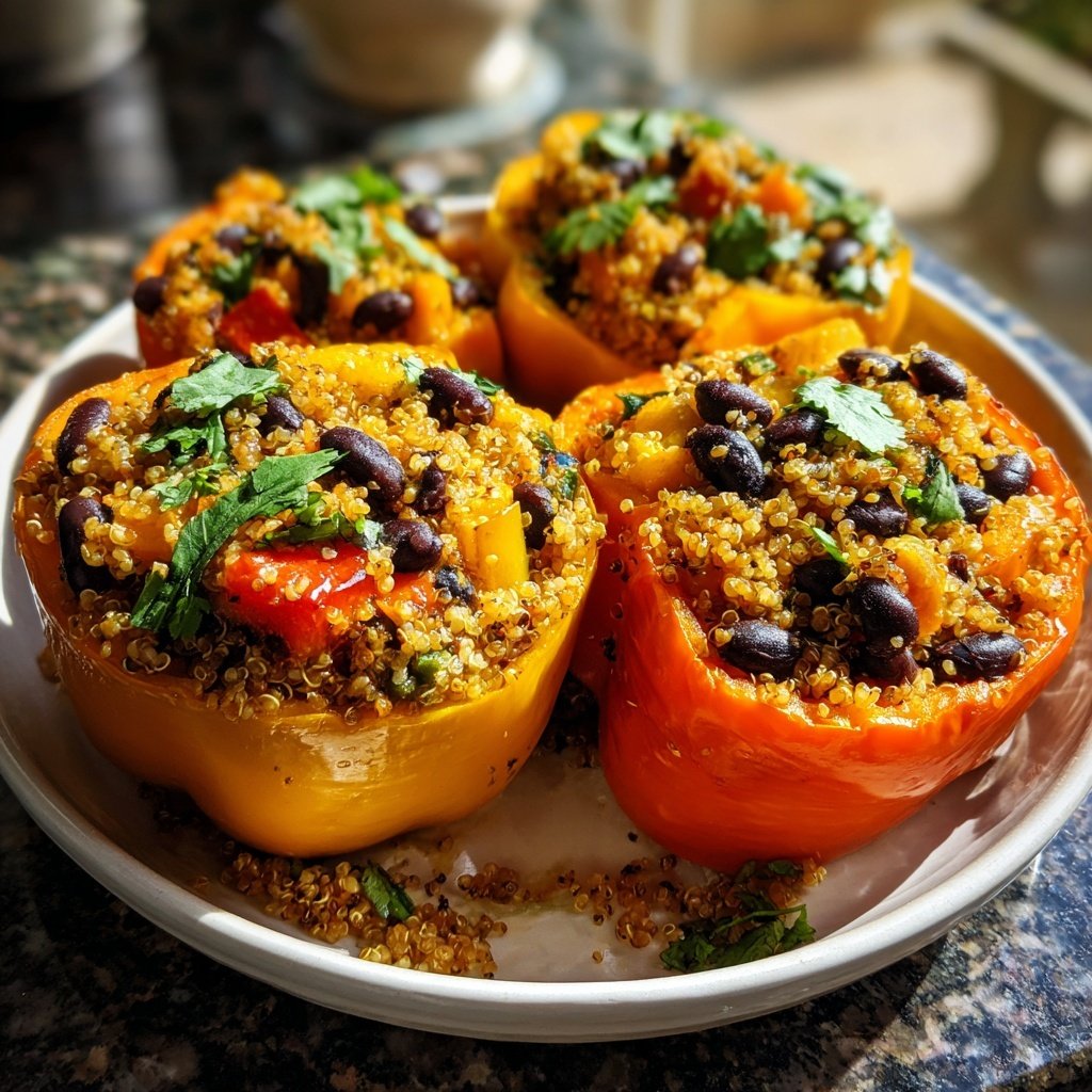 Baked Veggie Rice Stuffed Peppers