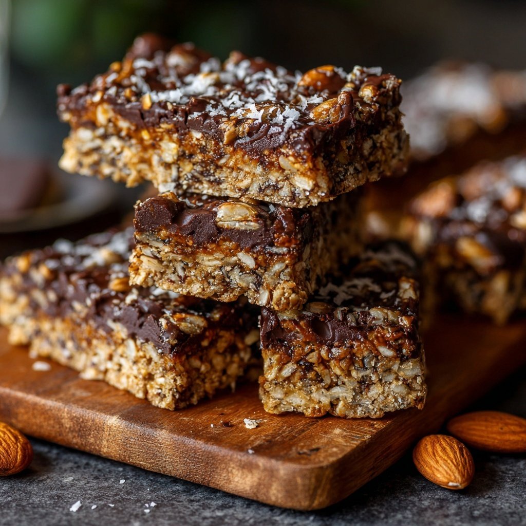 Chocolate Almond Coconut Energy Bars